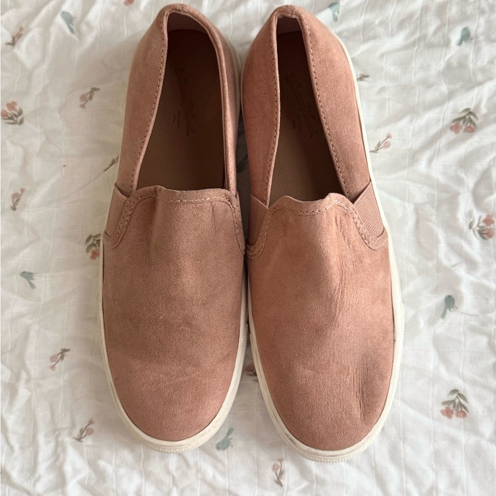 Pink Slip-On Suede Sneakers